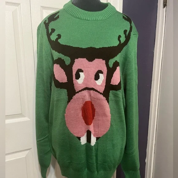 TIPSEY ELVES SWEATER SZ LARGE NWT UGLY CHRISTMAS SWEATER - Picture 1 of 3